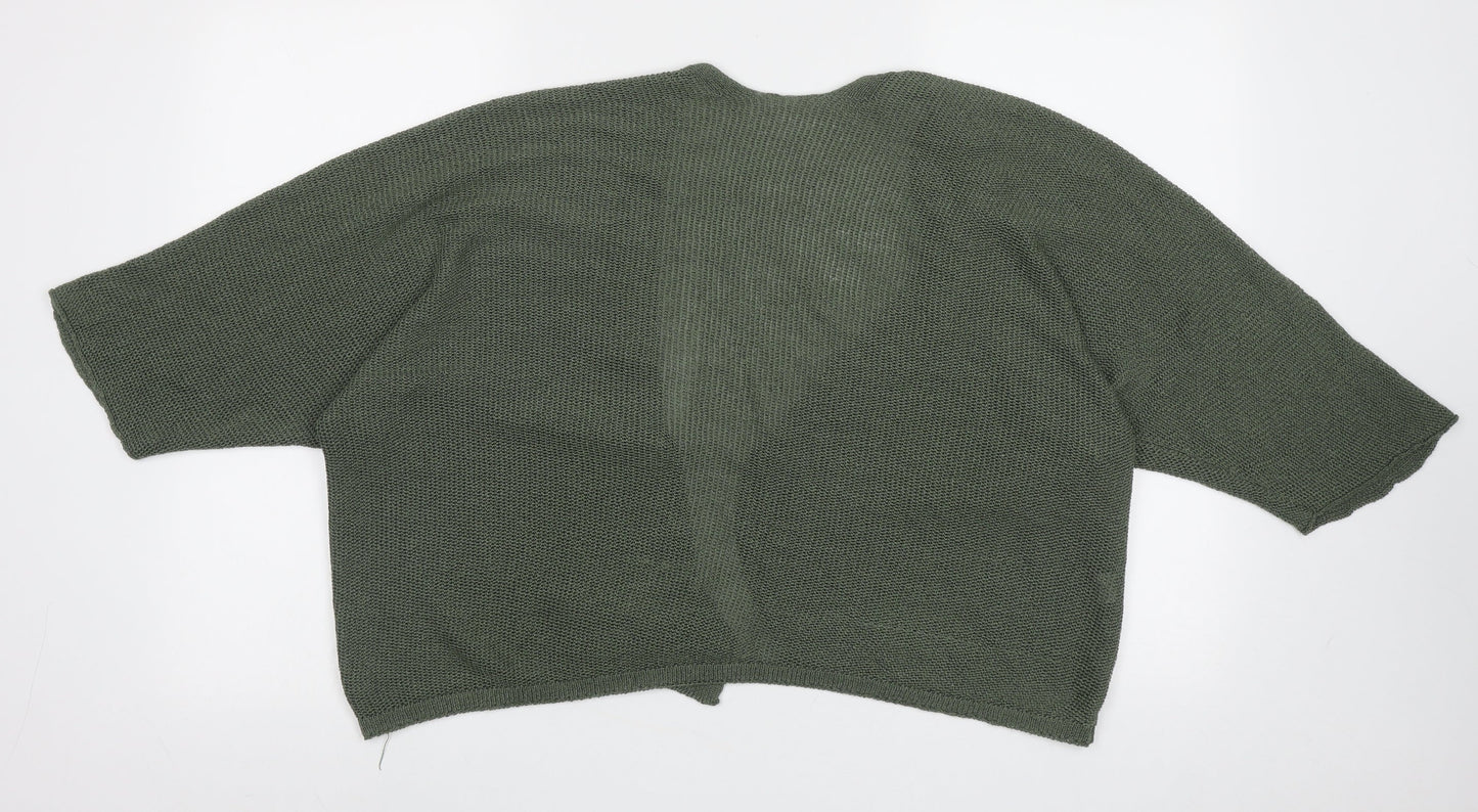 Womens UK Size M Preworn Green Cardigan Jumper