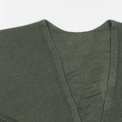 Womens UK Size M Preworn Green Cardigan Jumper