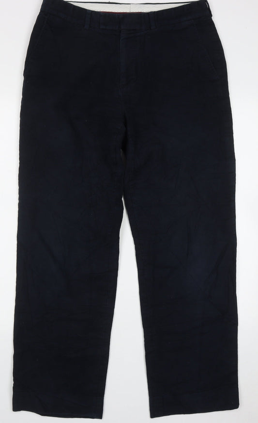 emmertex Mens Blue  Cotton Trousers  Size 34 L30 in Regular Button