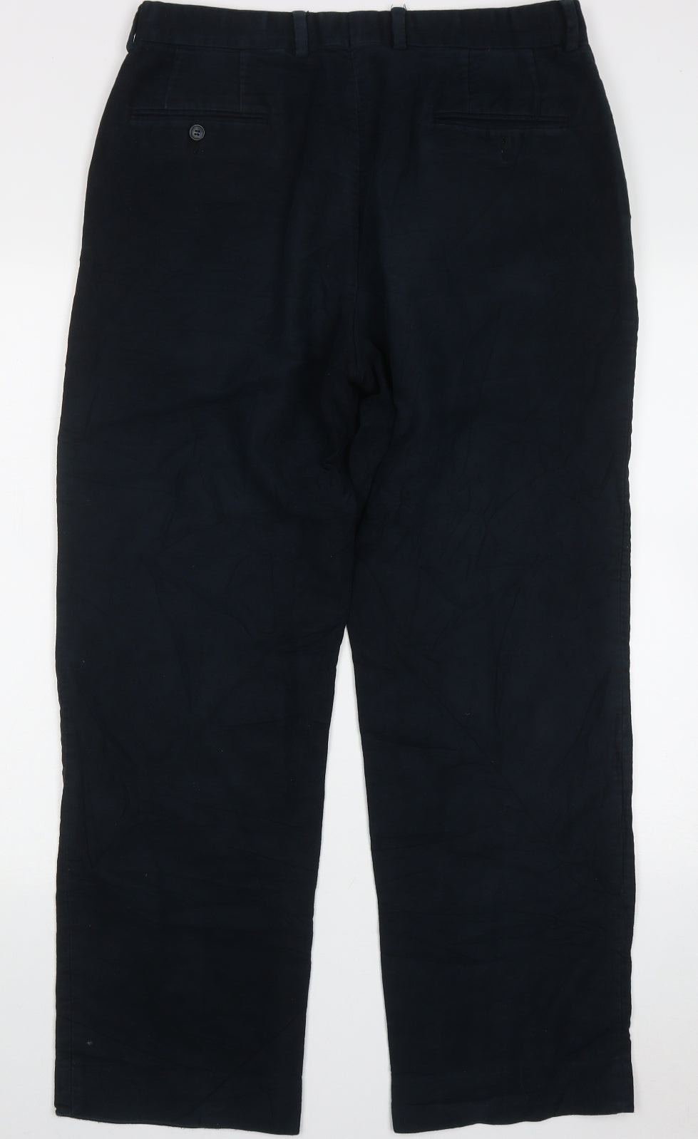 emmertex Mens Blue  Cotton Trousers  Size 34 L30 in Regular Button