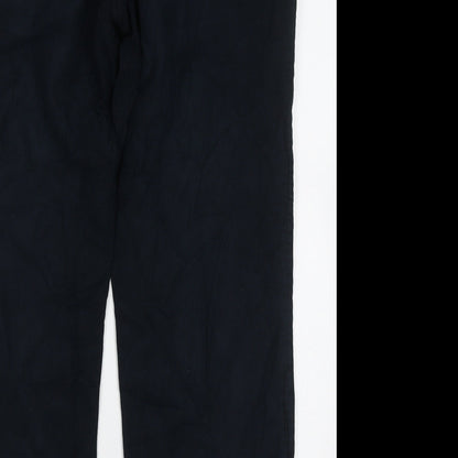 emmertex Mens Blue  Cotton Trousers  Size 34 L30 in Regular Button