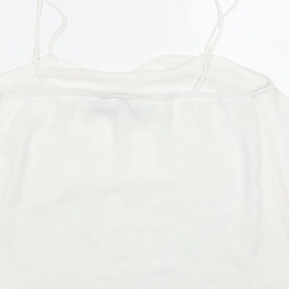 Mango Womens White  Polyester Basic Tank Size M V-Neck
