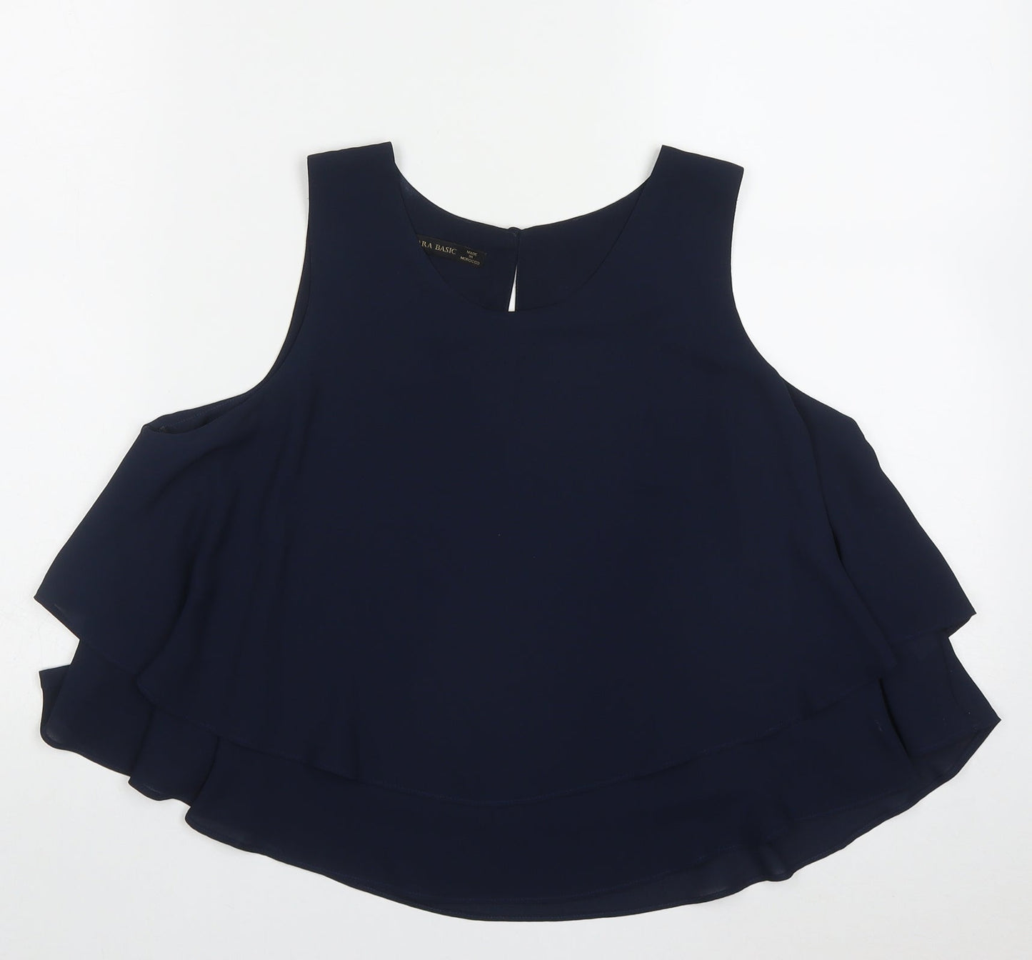 Womens UK Size M Zara Blue Basic Tank