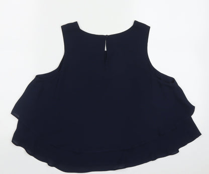 Womens UK Size M Zara Blue Basic Tank