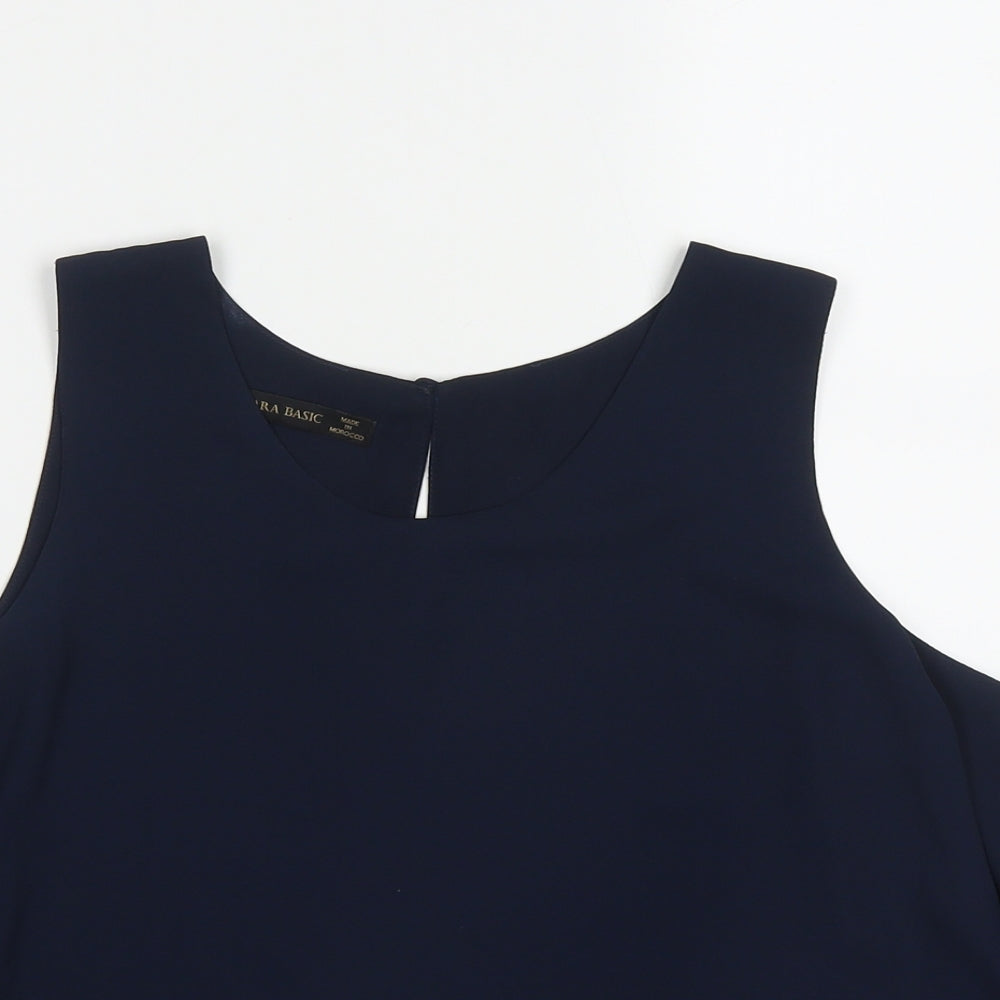 Womens UK Size M Zara Blue Basic Tank
