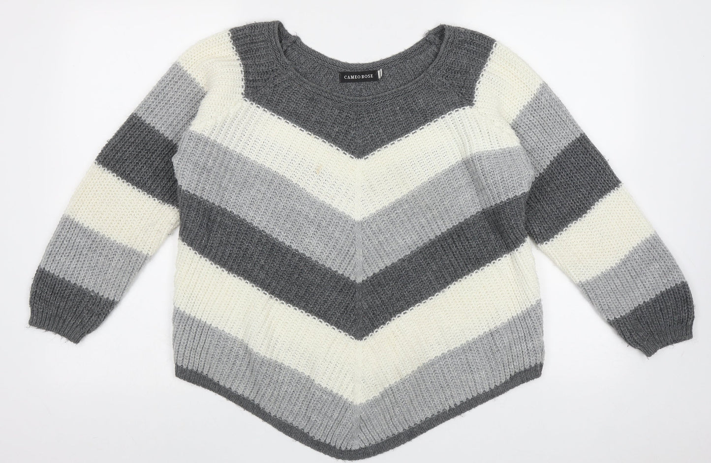 Womens UK Size L Cameo Grey Pullover Jumper