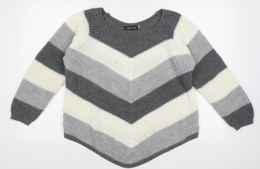 Womens UK Size L Cameo Grey Pullover Jumper