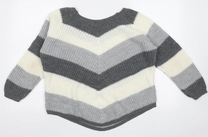 Womens UK Size L Cameo Grey Pullover Jumper