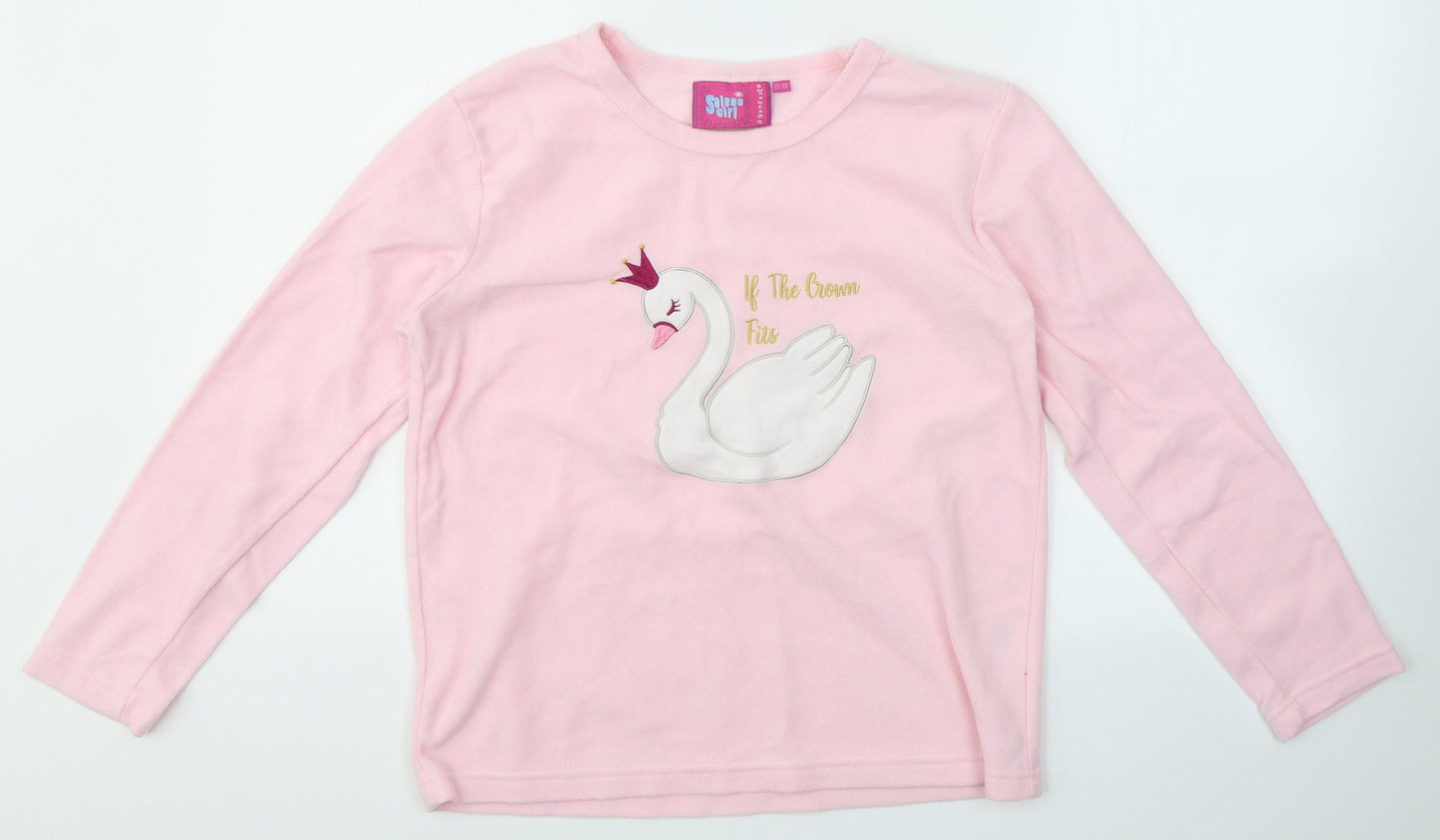 Selena Girl Girls Pink  Polyester Top Pyjama Top Size 13 Years   - If the crown fits/swan