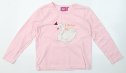 Selena Girl Girls Pink  Polyester Top Pyjama Top Size 13 Years   - If the crown fits/swan