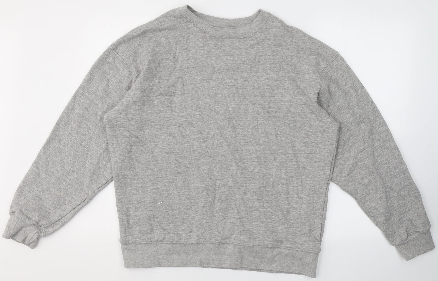 Hutson Harbour Mens Grey Round Neck  Cotton Pullover Jumper Size L
