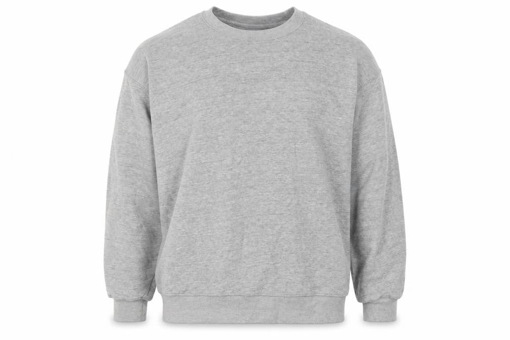Front view of Hutson Harbour men’s grey round neck cotton jumper, size L