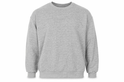 Front view of Hutson Harbour men’s grey round neck cotton jumper, size L