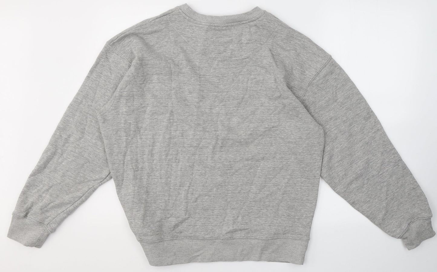 Hutson Harbour Mens Grey Round Neck  Cotton Pullover Jumper Size L