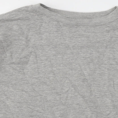 Hutson Harbour Mens Grey Round Neck  Cotton Pullover Jumper Size L