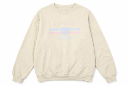 Front view of PRETTYLITTLETHING women’s beige round neck cotton jumper, size S, - l`amour paris