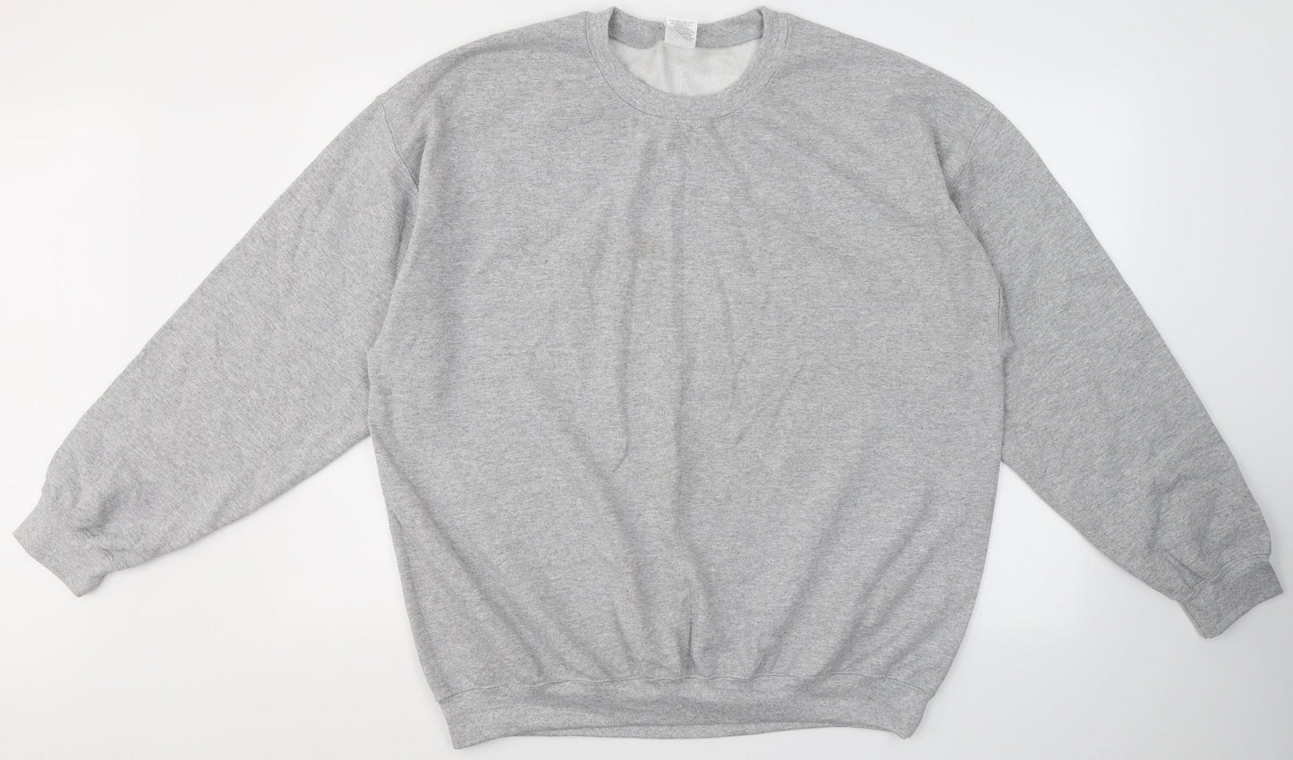 Gildan Mens Green Round Neck  Cotton Pullover Jumper Size XL