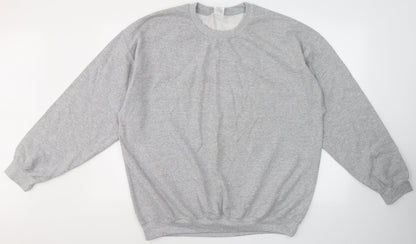 Gildan Mens Green Round Neck  Cotton Pullover Jumper Size XL