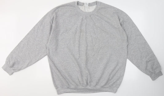 Gildan Mens Green Round Neck  Cotton Pullover Jumper Size XL