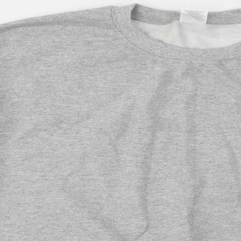 Gildan Mens Green Round Neck  Cotton Pullover Jumper Size XL