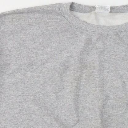 Gildan Mens Green Round Neck  Cotton Pullover Jumper Size XL