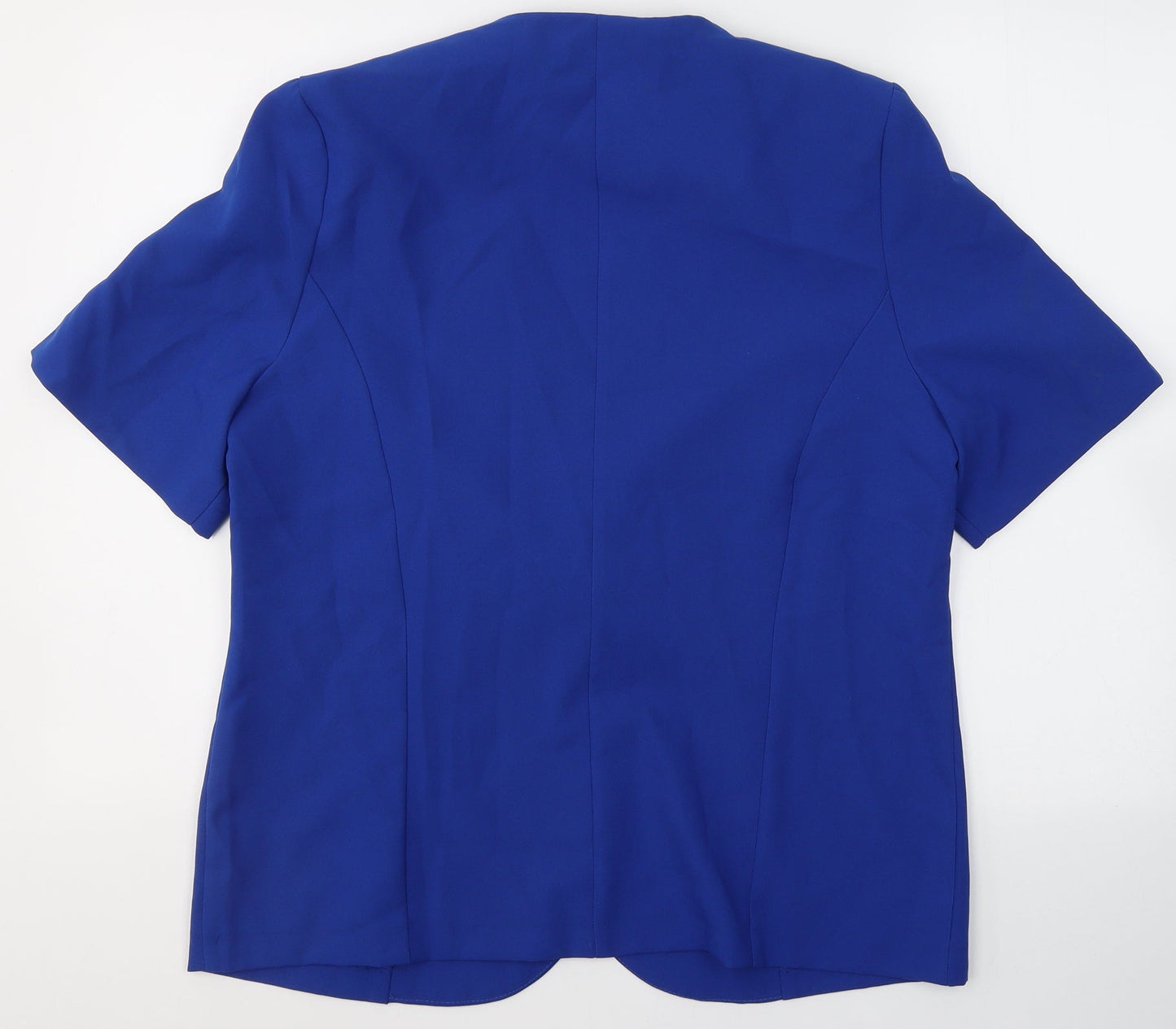 Daxon Womens Blue   Jacket Blazer Size 14  Buckle - Short sleeve blazer