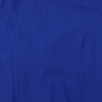 Daxon Womens Blue   Jacket Blazer Size 14  Buckle - Short sleeve blazer