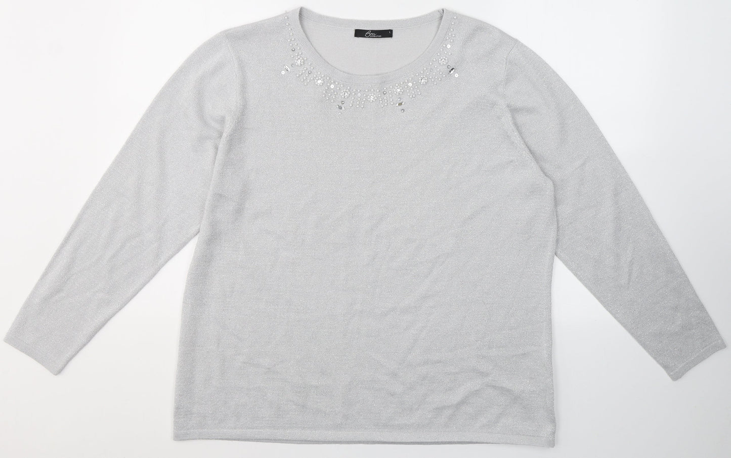 Womens UK Size L BHS Grey Basic Blouse