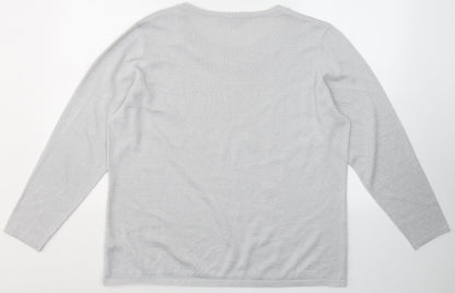 Womens UK Size L BHS Grey Basic Blouse