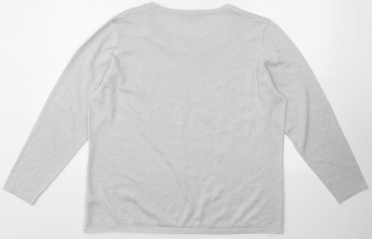 Womens UK Size L BHS Grey Basic Blouse