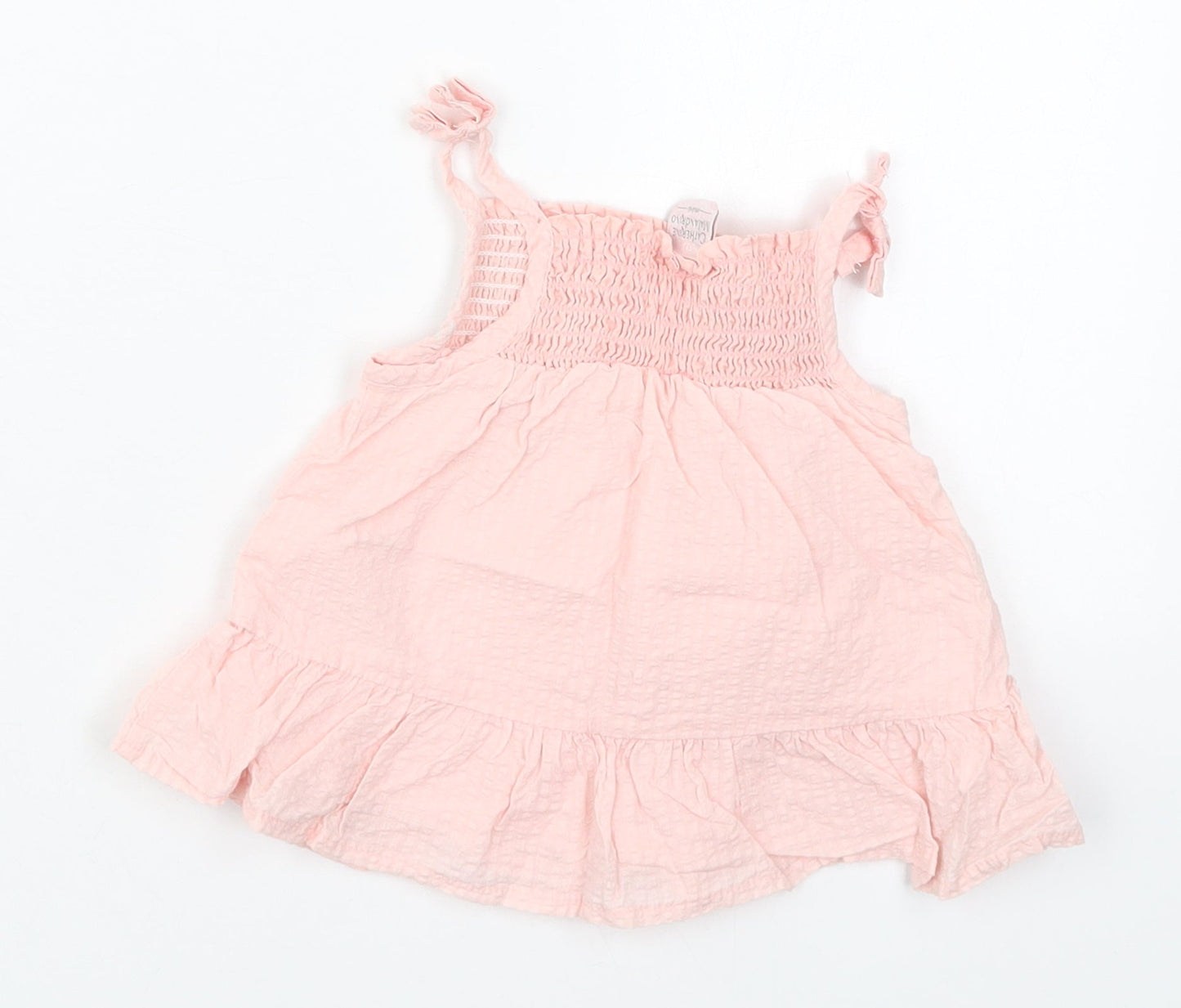 Catherine Malandrino Girls Pink  Cotton A-Line  Size 3-6 Months  Square Neck Pullover