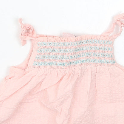 Catherine Malandrino Girls Pink  Cotton A-Line  Size 3-6 Months  Square Neck Pullover