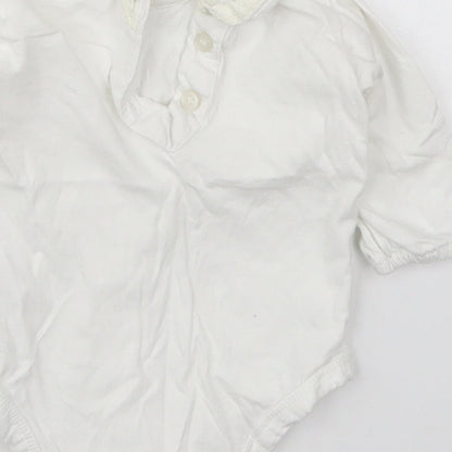 Matalan Girls White  Cotton Babygrow One-Piece Size 0-3 Months  Button