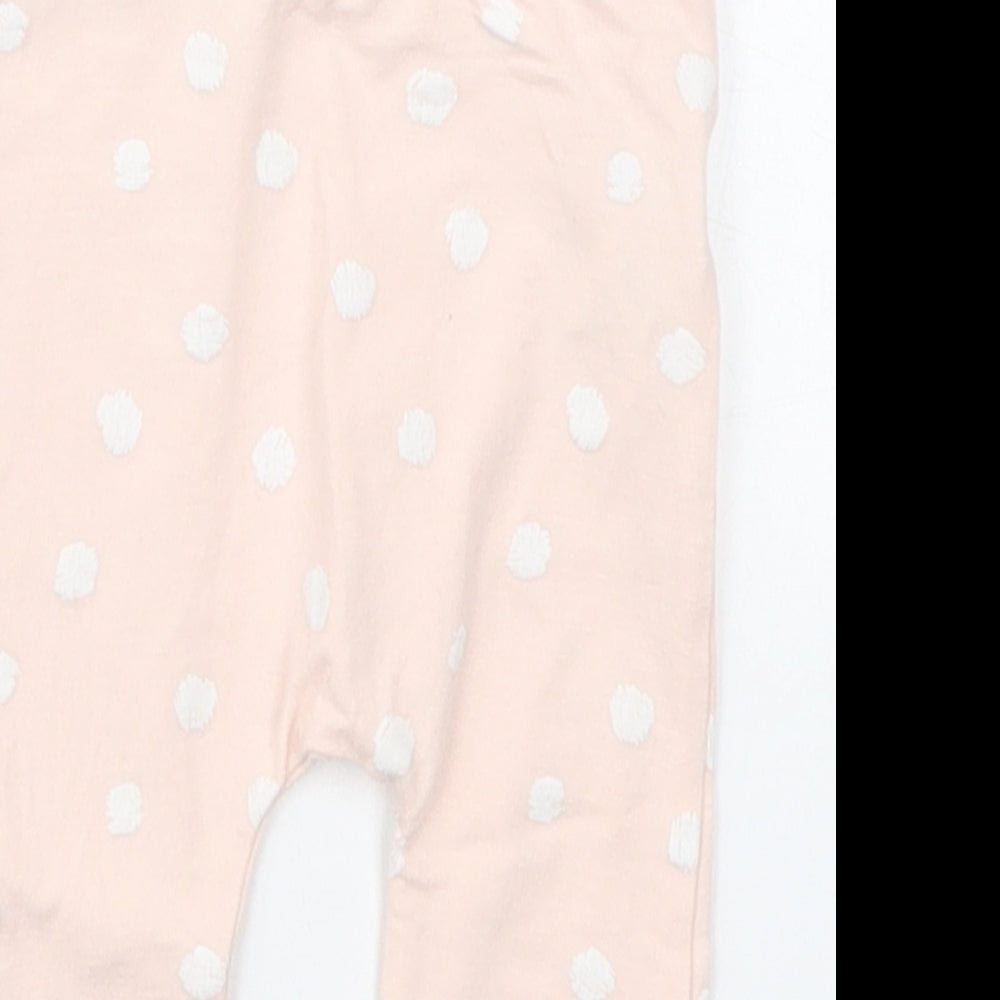 Matalan Girls Pink Polka Dot Cotton Capri Leggings Size 3-6 Months