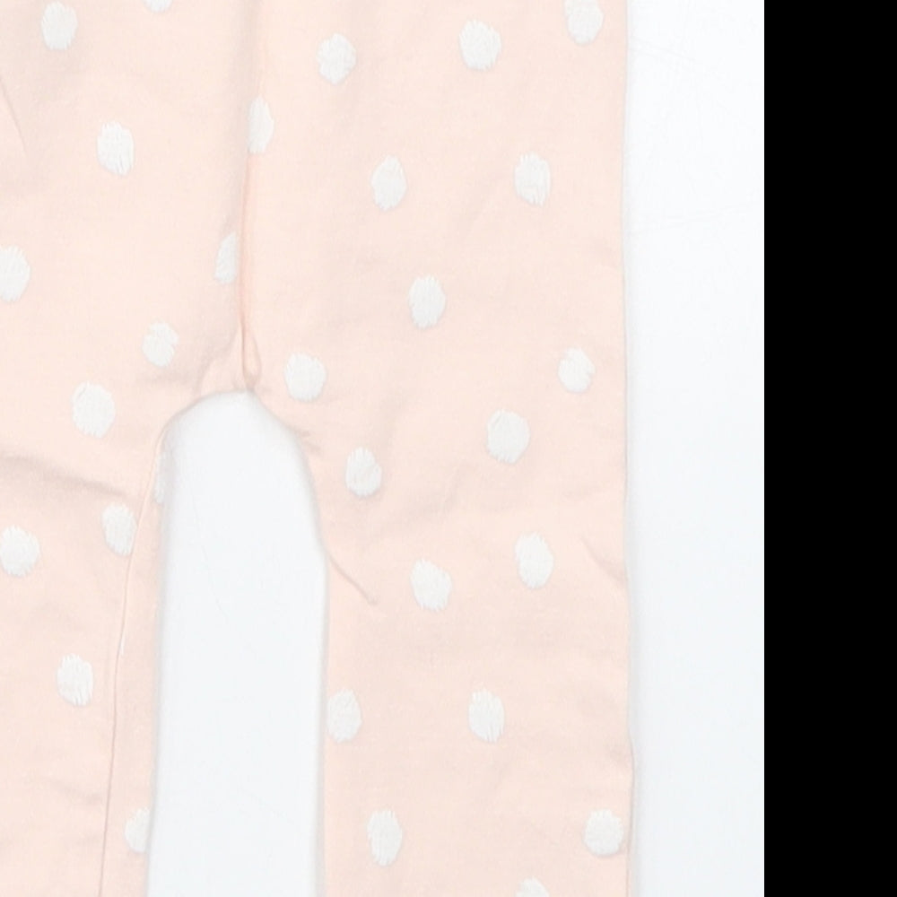 Matalan Girls Pink Polka Dot Cotton Capri Leggings Size 3-6 Months