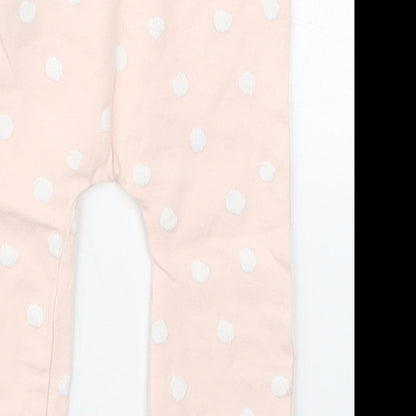 Matalan Girls Pink Polka Dot Cotton Capri Leggings Size 3-6 Months