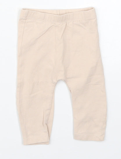 Matalan Girls Beige  Cotton Capri Leggings Size 3-6 Months