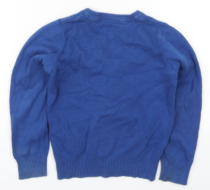 Nutmeg Girls Blue V-Neck  Cotton Cardigan Jumper Size 5-6 Years  Button