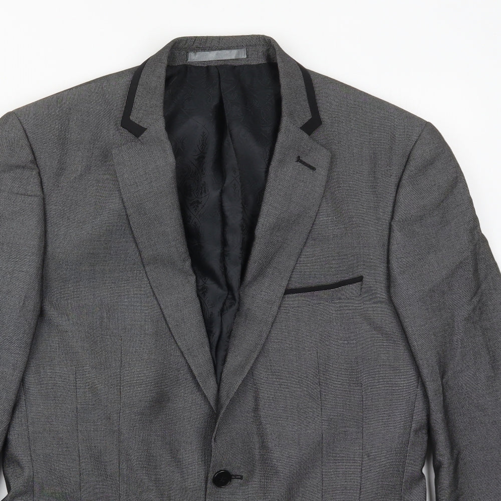 Mens UK Size 38 Red Herring Regular Grey Suit Jacket