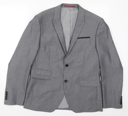 George Mens Grey  Polyester Jacket Suit Jacket Size 40