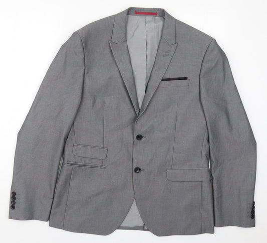 George Mens Grey  Polyester Jacket Suit Jacket Size 40