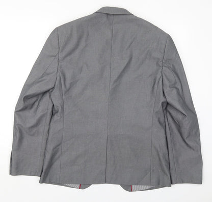 George Mens Grey  Polyester Jacket Suit Jacket Size 40