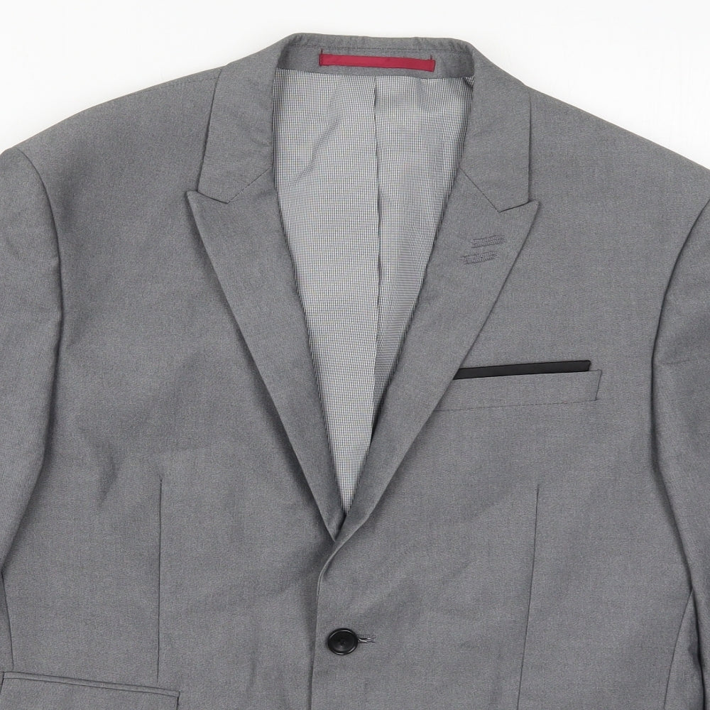George Mens Grey  Polyester Jacket Suit Jacket Size 40