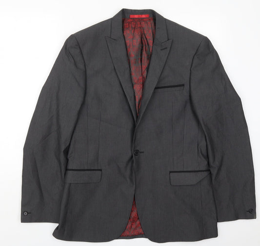 Mens UK Size 40 Red Herring Regular Grey Suit Jacket
