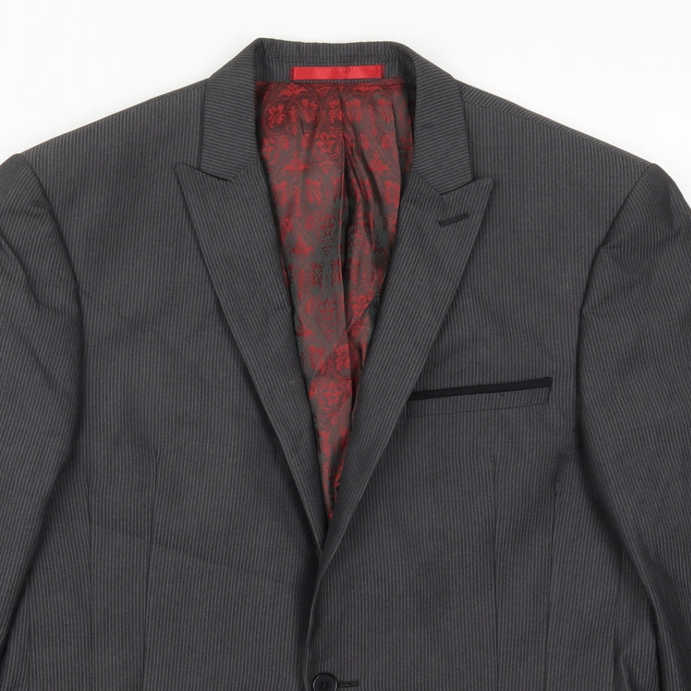 Mens UK Size 40 Red Herring Regular Grey Suit Jacket