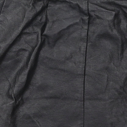New Look Womens Black  Polyurethane A-Line Skirt Size 8   Zip