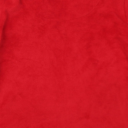 B&M Womens Red Solid Polyester Top Pyjama Top Size 10   - All I Want For Christmas is You