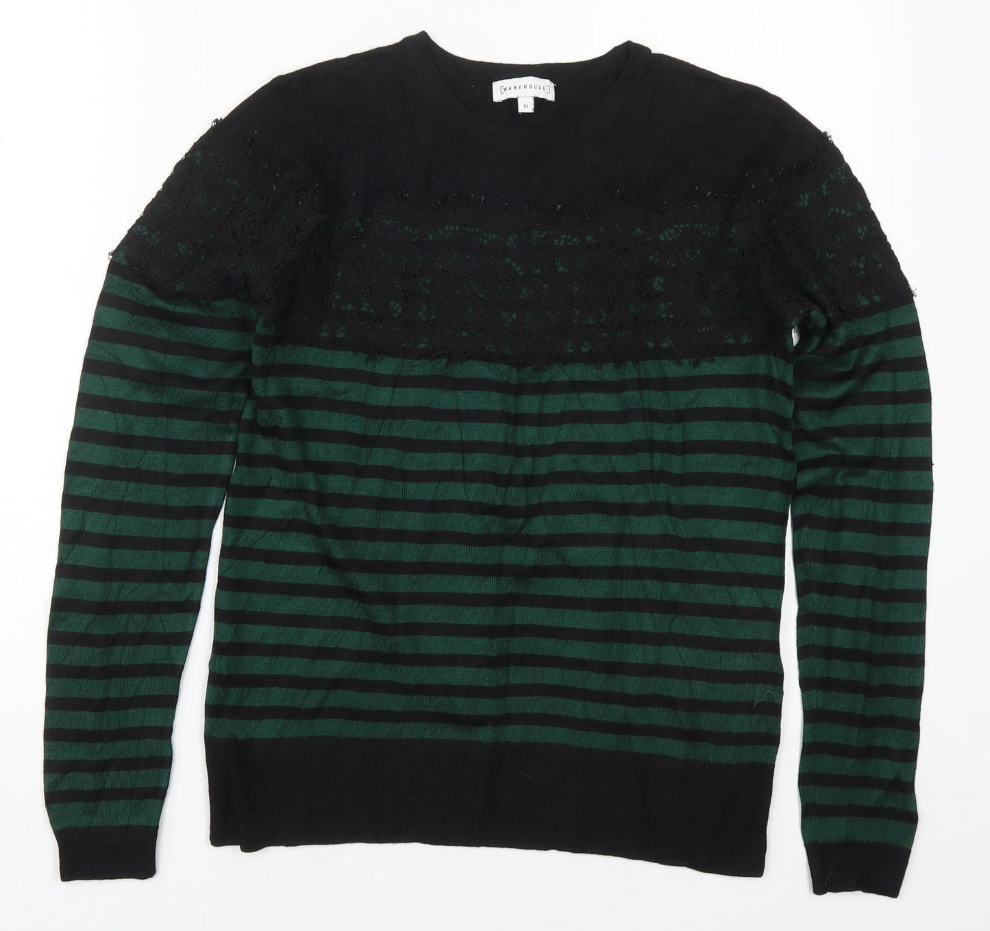 Womens UK Size 10 Warehouse Green Pullover Jumper