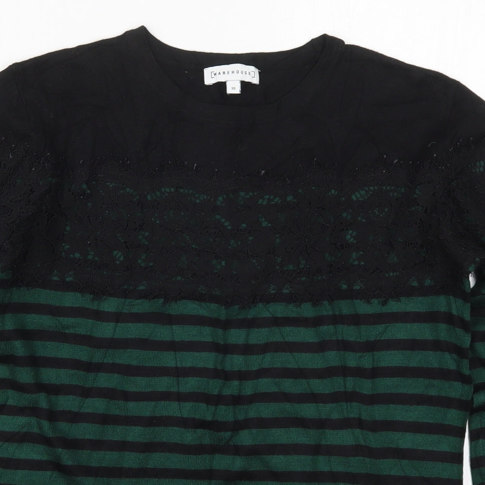 Womens UK Size 10 Warehouse Green Pullover Jumper