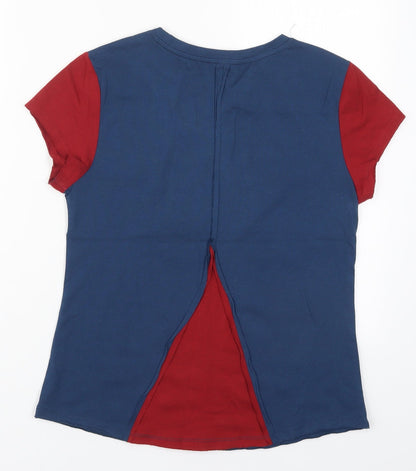 Womens UK Size S Preworn Blue Basic T-Shirt